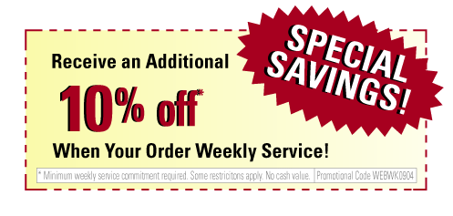 weekly service discount housekeeping