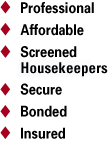 Glendale professional affordable screened housekeepers secure bonded insured best quality